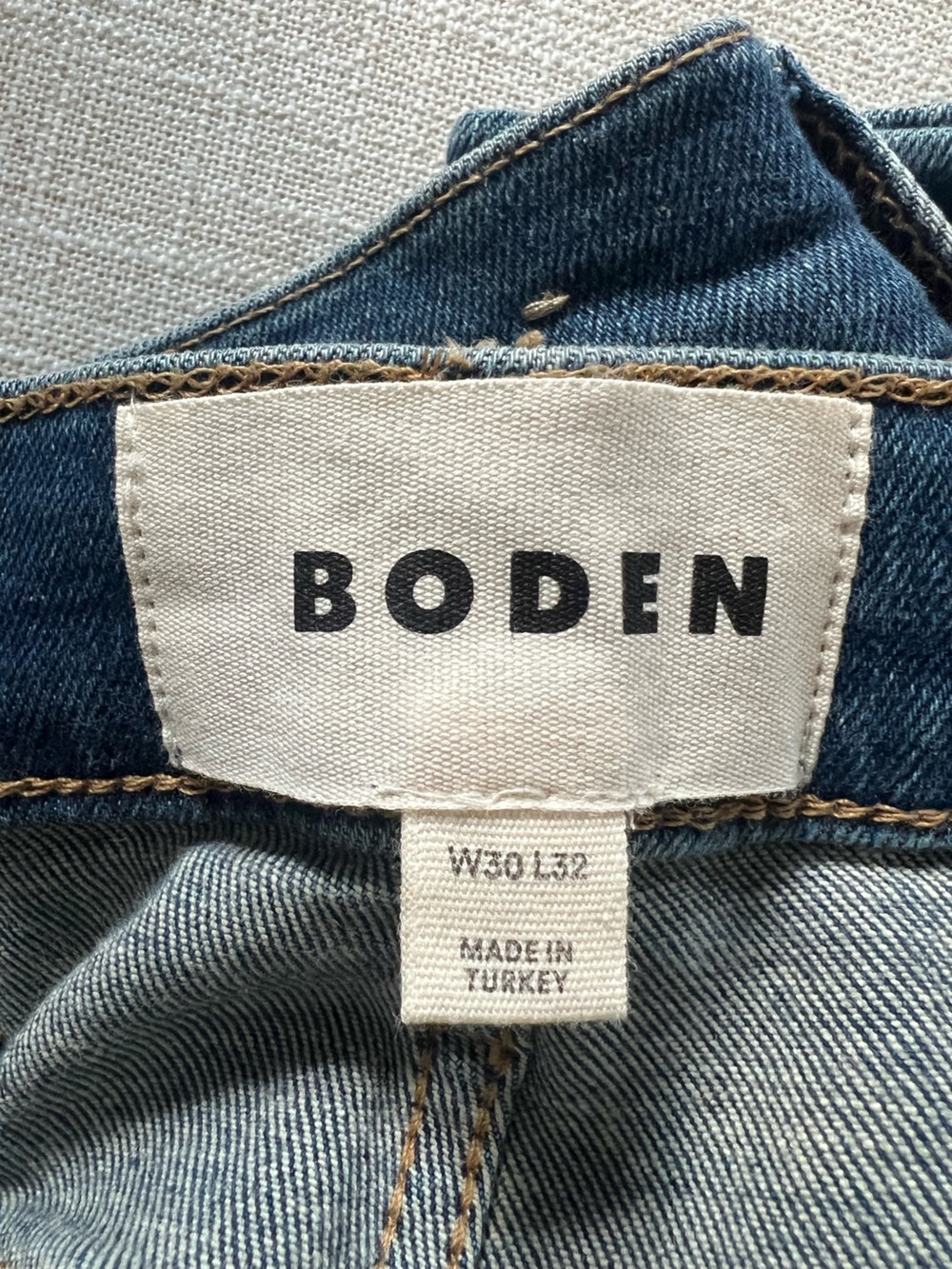 Boden Button Detail Straight Jeans, 30W 32L - Picture 4 of 16